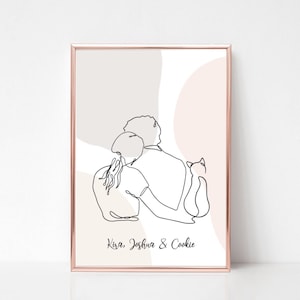 Poster COUPLE & CAT (customizable)