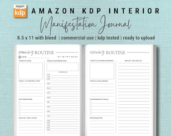 Manifestation Journal Pages, Guided Prompts (8.5x11 PDF Download)
