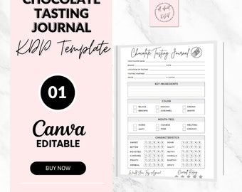 Chocolate Tasting Journal: Customizable Diary - Canva Template
