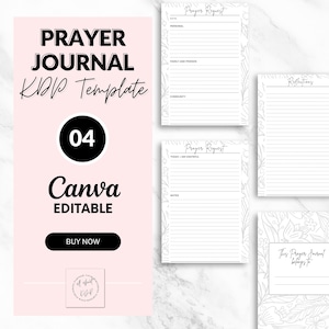 Gebetsjournal-Vorlage - Bearbeitbare Canva-Seiten zur persönlichen Reflexion