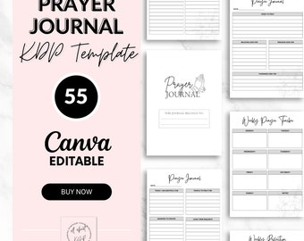 Editable Prayer Journal Template - Spiritual Planner for KDP
