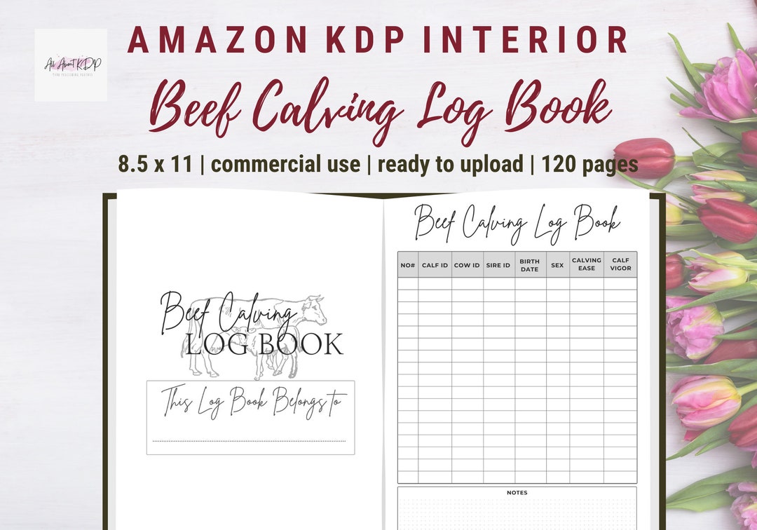 Beef Calving Log Book, PDF Tracker (6x9 Inches, Printable) - Etsy