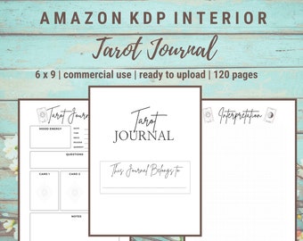Tarot Journal Interior: Printable PDF - 6x9 Inches for KDP