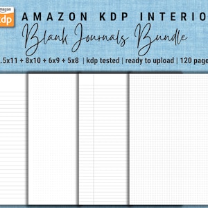 KDP Interiors Bundle | Blank liniert, Dot Grid, Millimeterpapier, College liniert Journals | Low Content Buch | Kommerzielle Nutzung | KDP getestet