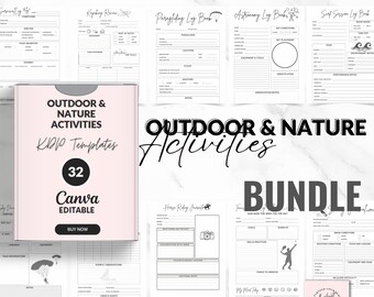 Outdoor & Nature Journal Bundle: 32 Editable Canva Templates