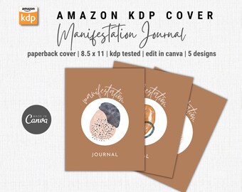 Manifestation Journal Cover Template - Editable Boho Canva Design