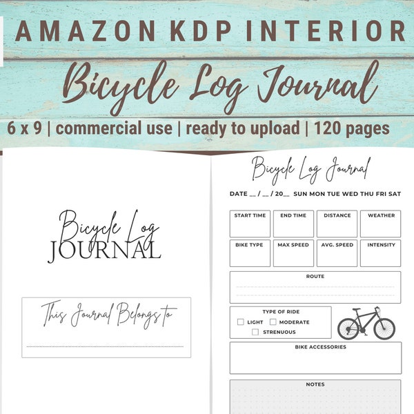 Bike Riding Journal Bicycle Log Journal - Etsy
