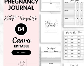 Pregnancy Journal: Editable Canva Template - Mom-to-Be Diary