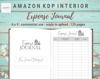Expenses Log Journal: Expense Tracking Pages (6x9 Digital Download)