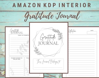 Gratitude Journal PDF: 6x9 Printable Interior - Ready to Upload