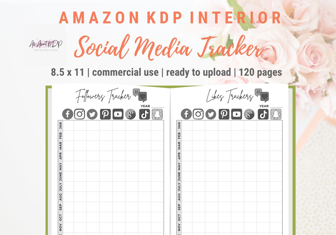 Social Media Tracker Printable PDF (followers, Engagement Logs) - Etsy