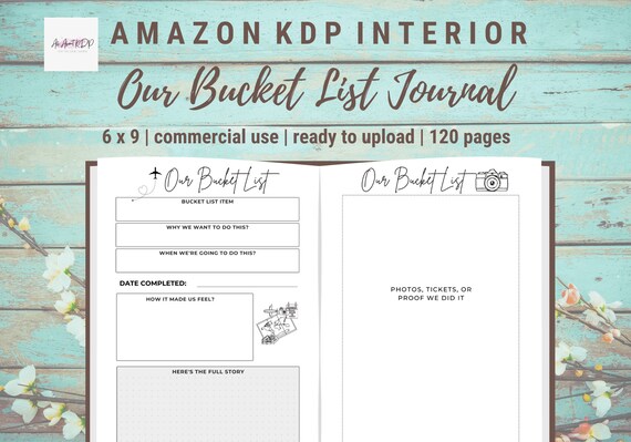 Bucket List Journal: Guided Pages for Your Goals (6x9 PDF)