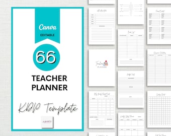 Editable Teacher Planner Template - Minimalist Design in Canva