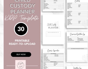 Child Custody Planner Printable, Family Organizer (8.5x11, 30 Pages)