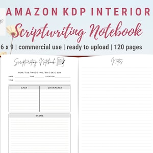 Anteckningsbok för manus, PDF-nedladdning (6x9 tum, 120 sidor)