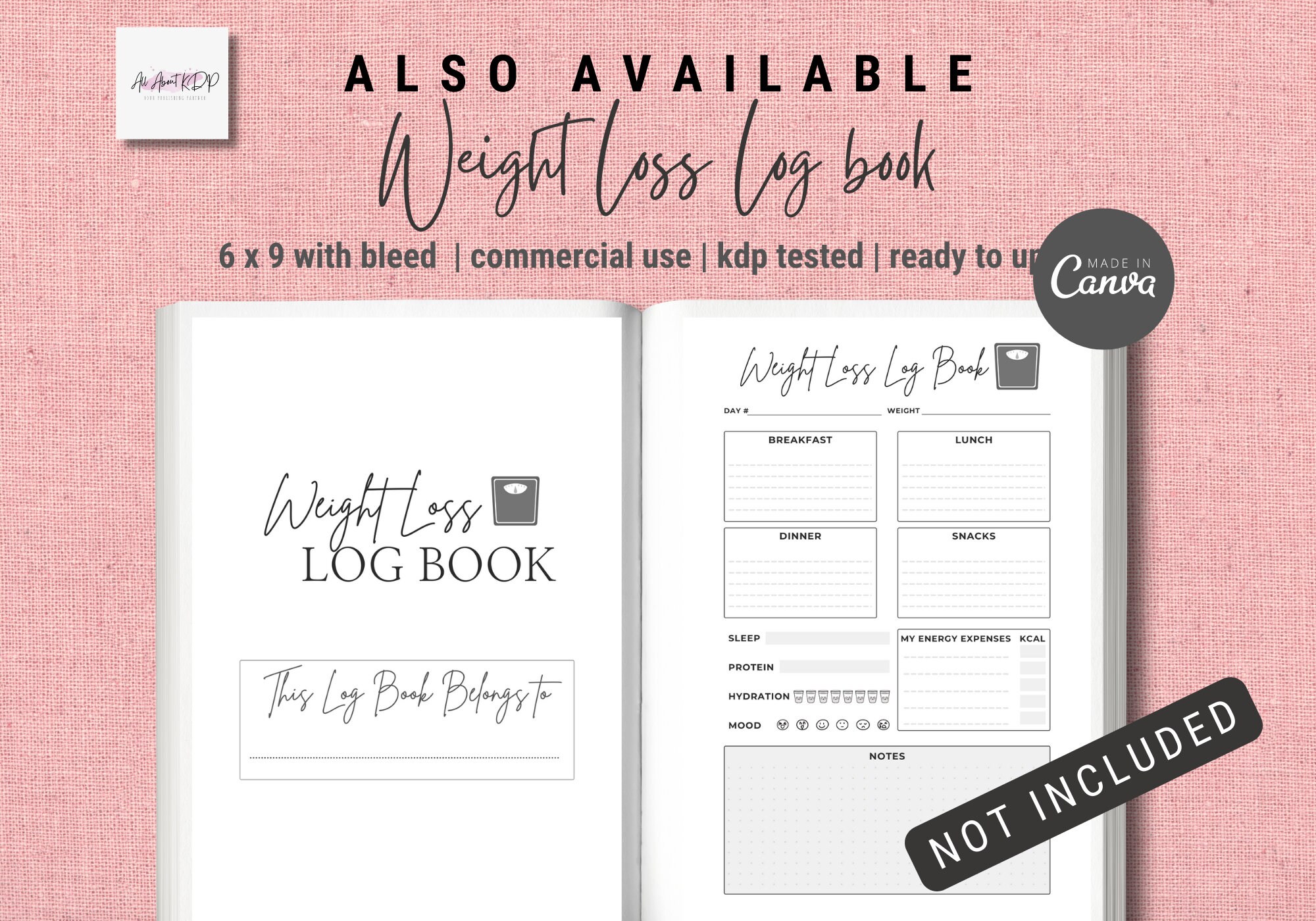 Weight Loss Tracker Weight Loss Log Book KDP Interior Exercise Planner