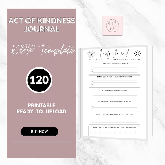 Daily Journal Template - Gratitude and Reflection, 6x9 Size