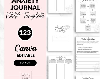 Anxiety Journal Template - Editable Mental Health Planner
