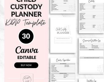 Child Custody Planner Template, Editable Canva (Family Organizer)