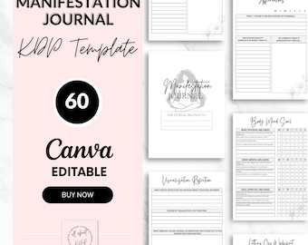 Manifestation Journal Template - Editable Canva Gratitude Planner