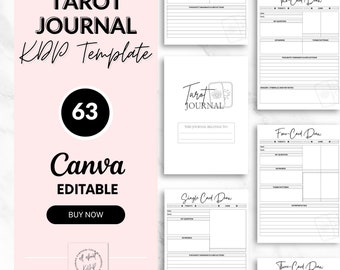 Tarot Journal Template: Digital Spiritual Diary (Editable Canva PDF)