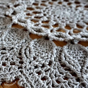 Custom size and color floral motif textured doily hand crocheted with 15 stunning Egyptian cotton colors image 8