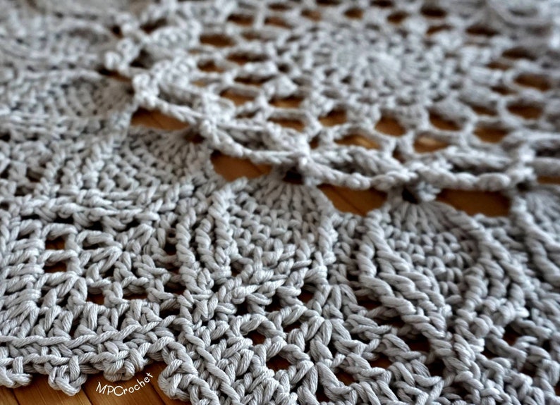 Custom size and color floral motif textured doily hand crocheted with 15 stunning Egyptian cotton colors image 8