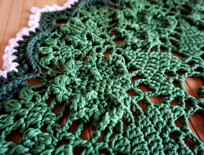 Spring and summer doily 22 in, Clovers outdoor centerpiece, Garden table decor, Porch table decor doily, St Patrick doily, Shamrocks doily image 5