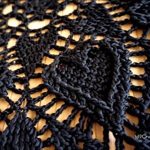 Golden edge elegant black doily custom size, Special black Halloween doily, Black home decor, Gothic table decoration image 5