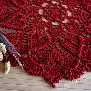 Red Heart or White Crochet Doily: Egyptian Cotton Table Centerpiece image 16