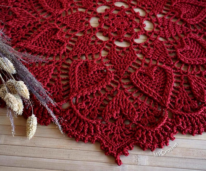 Red Heart or White Crochet Doily: Egyptian Cotton Table Centerpiece image 16