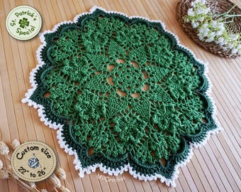 Clover Crochet Doily: Emerald Green St Patrick's Day Mandala
