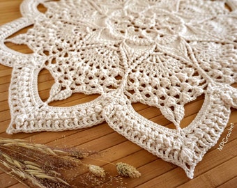 Lotus Mandala Crochet Doily: Custom Size and Color Wall Art or Table Decor