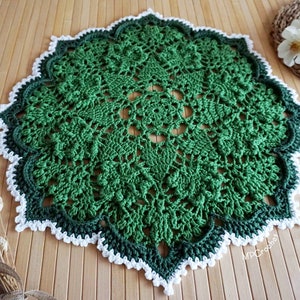 Spring and summer doily 22 in, Clovers outdoor centerpiece, Garden table decor, Porch table decor doily, St Patrick doily, Shamrocks doily image 8