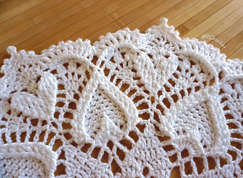 Red Heart or White Crochet Doily: Egyptian Cotton Table Centerpiece image 10