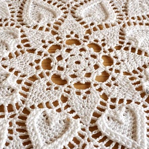 Red Heart or White Crochet Doily: Egyptian Cotton Table Centerpiece image 14