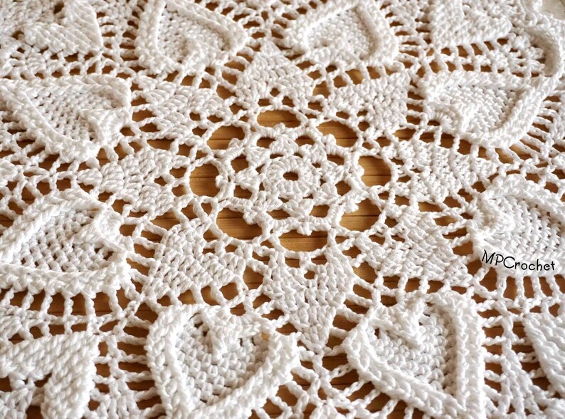 Red Heart or White Crochet Doily: Egyptian Cotton Table Centerpiece image 14