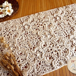 Ivory hand-woven table runner 29 inch for a natural home table decor, Special Mother&#39;s Day Gift