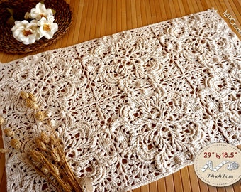 Ivory hand-woven table runner 29 inch for a natural home table decor, Special Mother's Day Gift