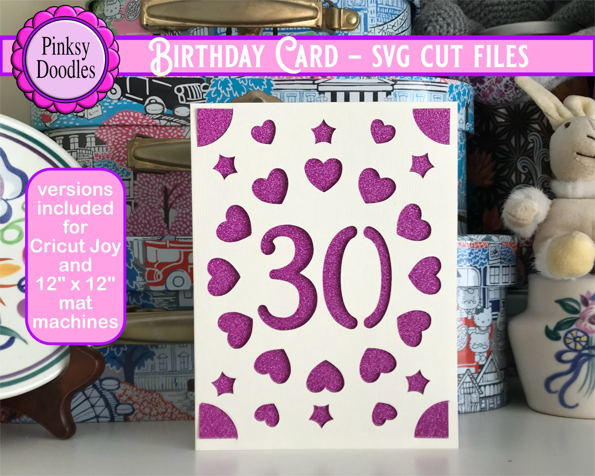 30th Birthday Card Svg Cut File Cricut Joy Ready Insert Card - Etsy
