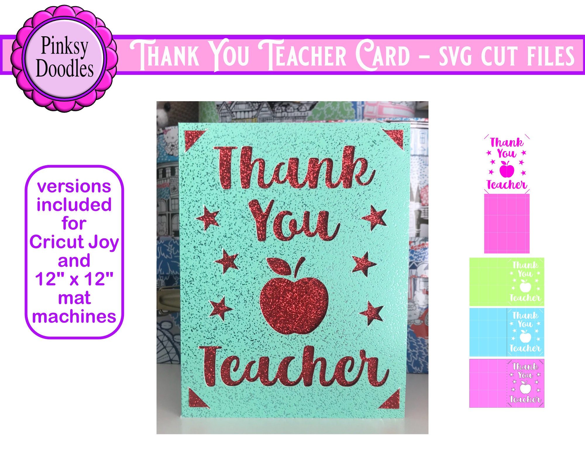 Thank You Teacher Card Svg Cut File Cricut Joy Ready Insert Etsy UK