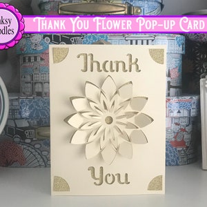 Thank You Card svg cut file with pop up flower, Cricut Joy Maker and Explore Ready