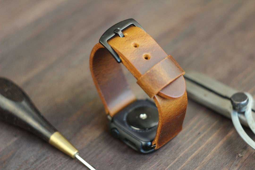Custom Leather Watch Band Apple Watch Band 38 40 41 42 Etsy