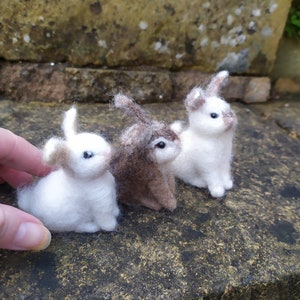 Naaldvilten baby konijntje schattig konijn baby konijn beeldje konijn miniatuur poppenhuis dier ornament vilt miniatuur konijn