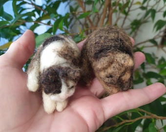 Figura de gato de fieltro con aguja para casa de muñecas, miniatura de gato durmiendo, regalo para amantes de los gatos o animales.