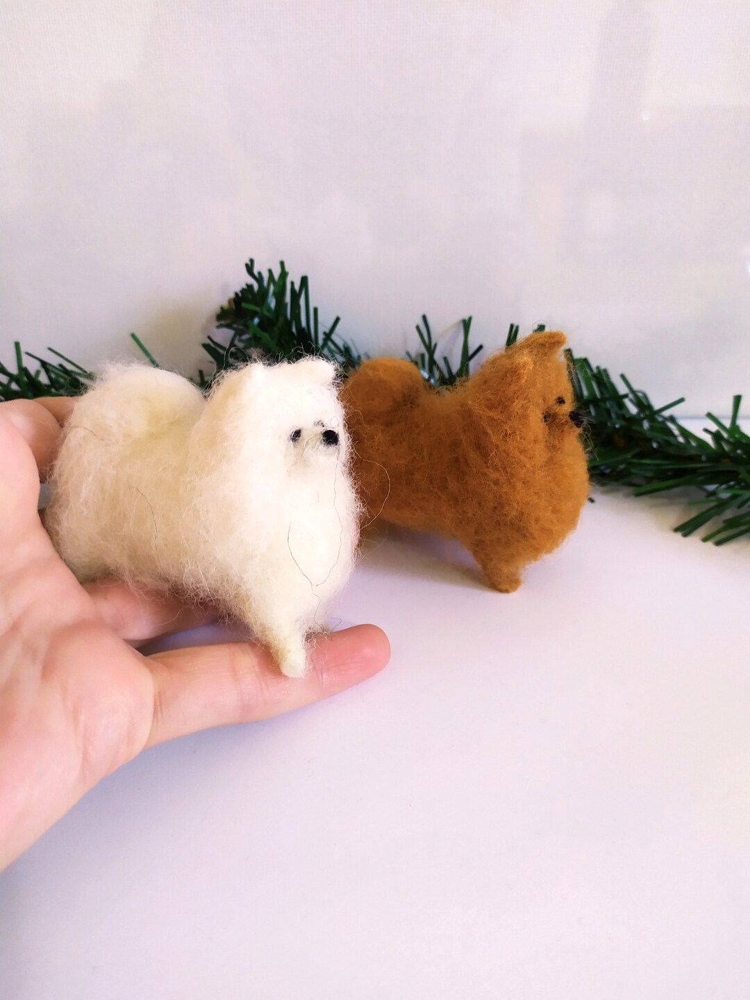 Needle Felted Pomeranian Dog Miniature German Spitz Dog Dollhouse