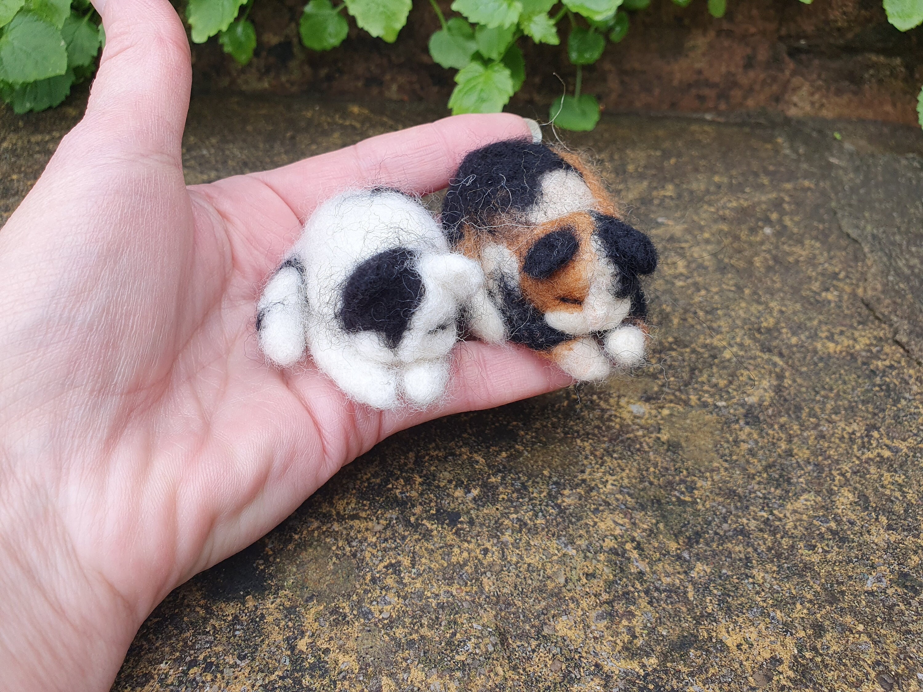 Casa de muñecas de gato durmiendo de fieltro con aguja, casa de muñecas de gato, figura de gato en miniatura, gatito de fieltro con aguja, regalo para amantes de los animales o regalo para amantes de los gatos