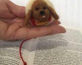 Needle Felted Bookmark with Poodle Dog Little Poodle Puppy Miniature Handmade Bookmark for Book lovers Dog lovers Gift