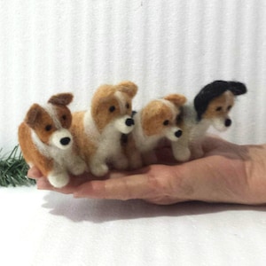 Needle Felted Corgi  Miniature Dog Wool Corgi Ornament Corgi Figurine Corgi Miniature Wool Dollhouse Dog Gift for Dog Lover