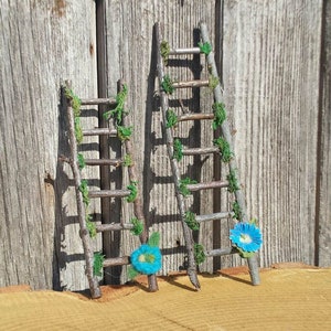 Échelle en bois féerique accessoires de jardin meubles de jardin féeriques miniatures échelle en bois figurine miniature maison de poupée meubles féeriques